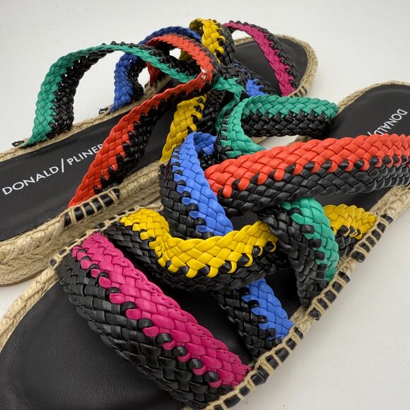 Donald/Pliner Multi color leather strap Sandals Size 9.5 in NIB - Picture 9 of 12